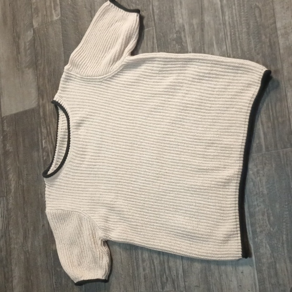 Women's Emery Rose M Round Neck Short Sleeve Loose Casual Knit Sweater Autumn